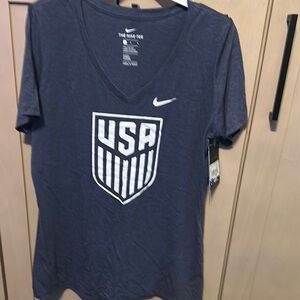Nike Women's Navy USA Logo Top